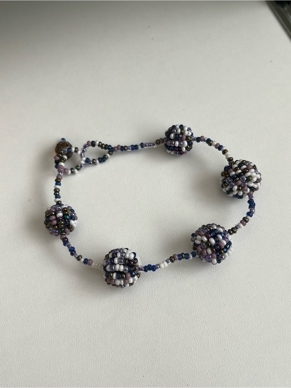 Multicolor SEED BEAD Ball Station BRACELET 7-8”